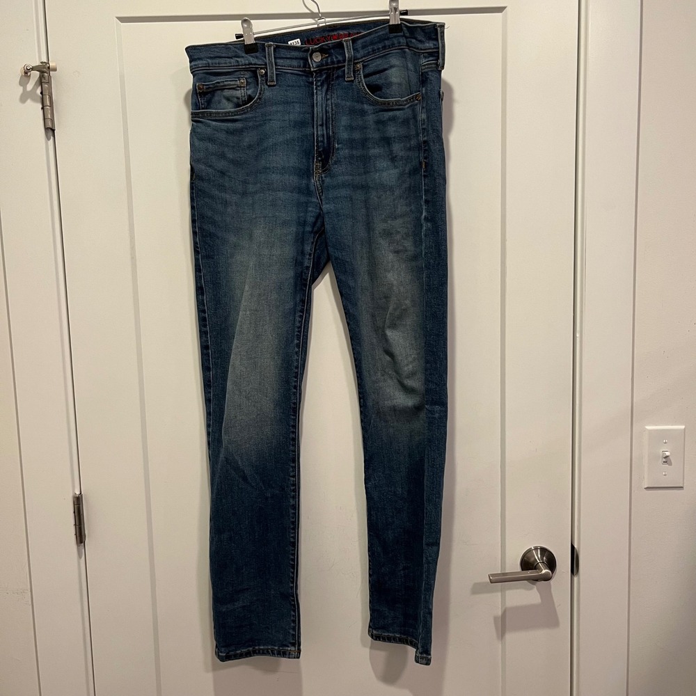 Lucky Brand 4135 121 Heritage Slim Jeans Mens 34x32 Medium Wash Blue Denim